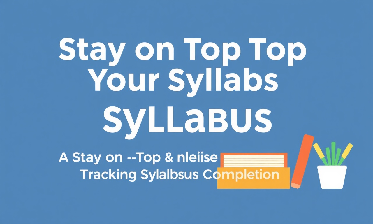 Stay on Top of Your Syllabus: A Step-by-Step Guide to Tracking Syllabus Completion